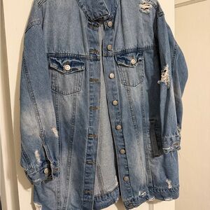 Chocolate USA Light Blue Distressed Denim Jacket
